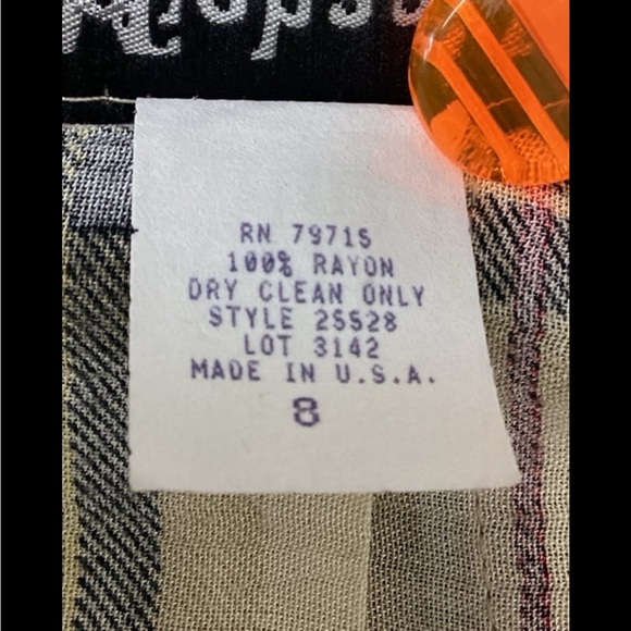 Vintage 90s Y2K Michael K & Company Beige Plaid Pleated Knee Length A-line Skirt - Picture 6 of 10